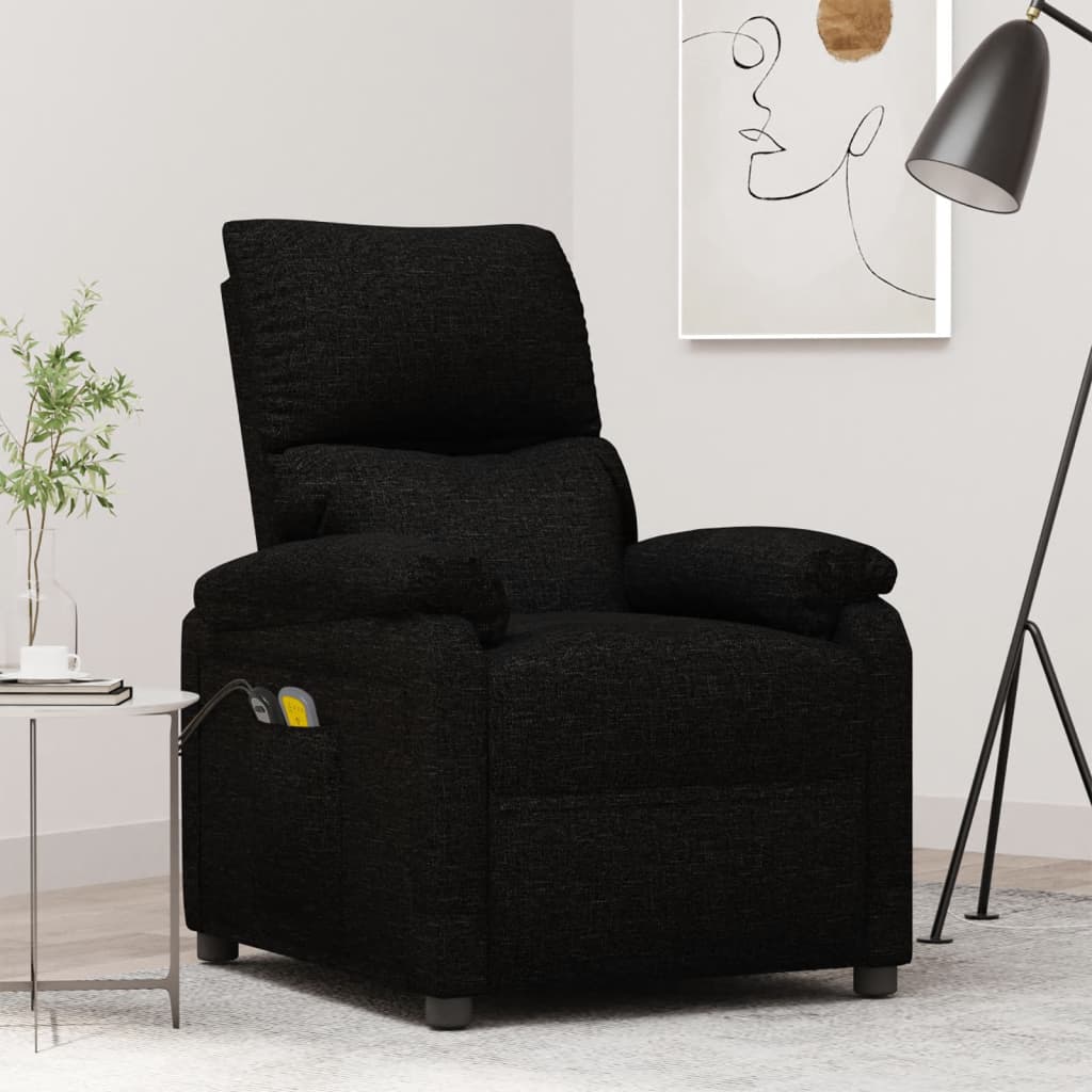 Massagesessel Elektrisch Schwarz Stoff