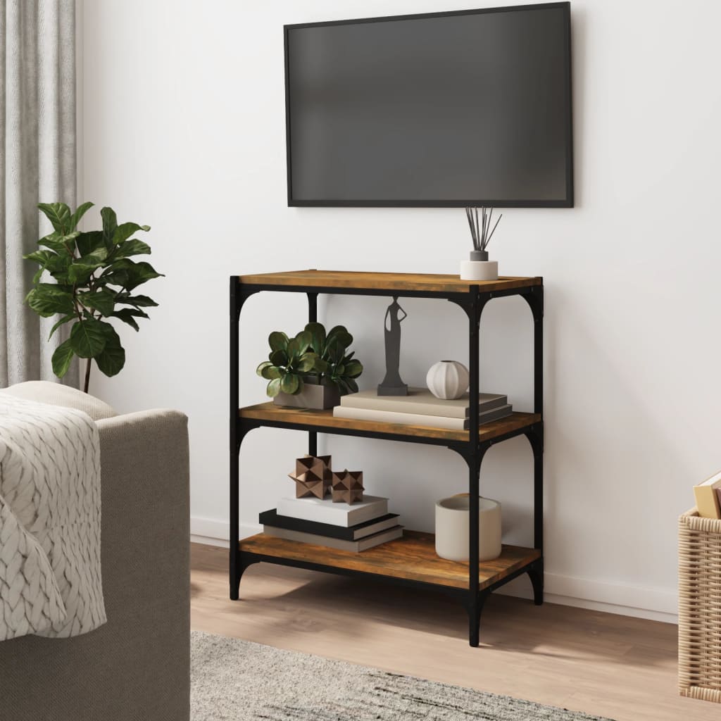 Bücherregal Schwarz 40x33x70,5 cm Holzwerkstoff und Stahl