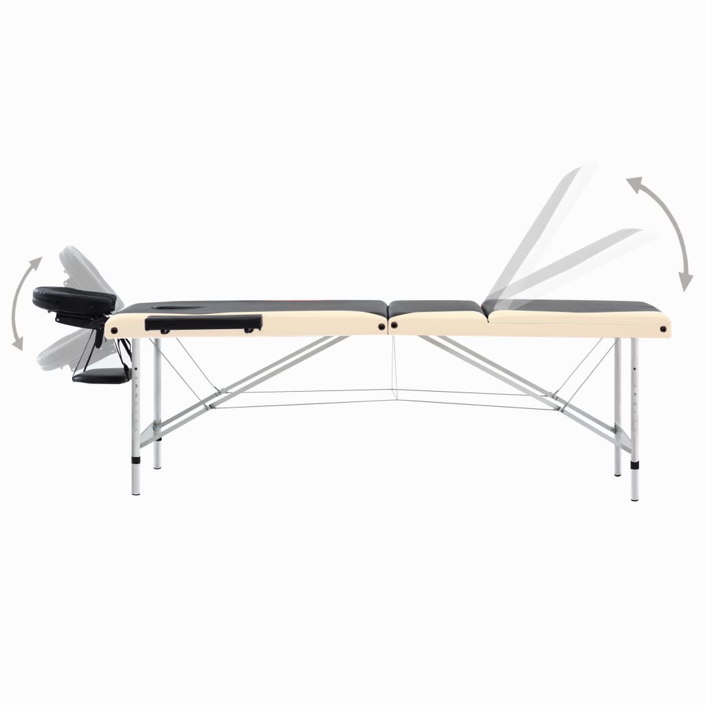 Massagetisch Klappbar 3 Zonen Aluminium Dunkellila