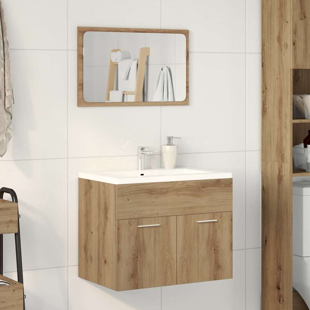 2-tlg. Badmöbel-Set Weiß Holzwerkstoff