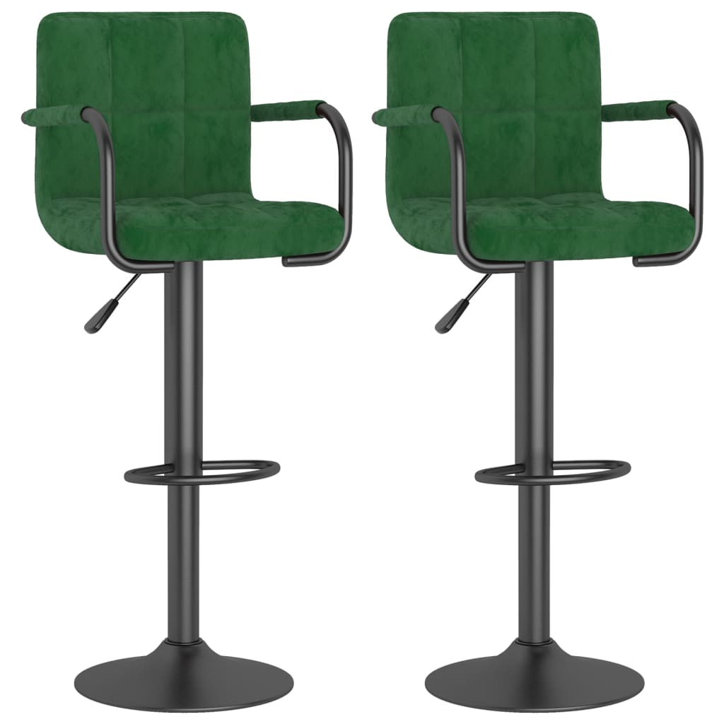 Barhocker 2 Stk. Blau Samt
