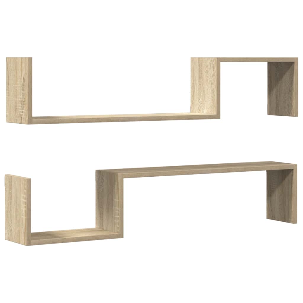 Wandregale 2 Stk. Weiß 100x15x20 cm Holzwerkstoff