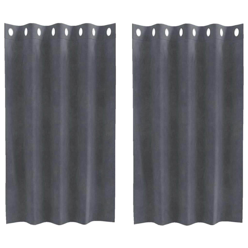 Verdunkelungsvorhänge 2 pcs Schwarz 140 x 140 cm Samt