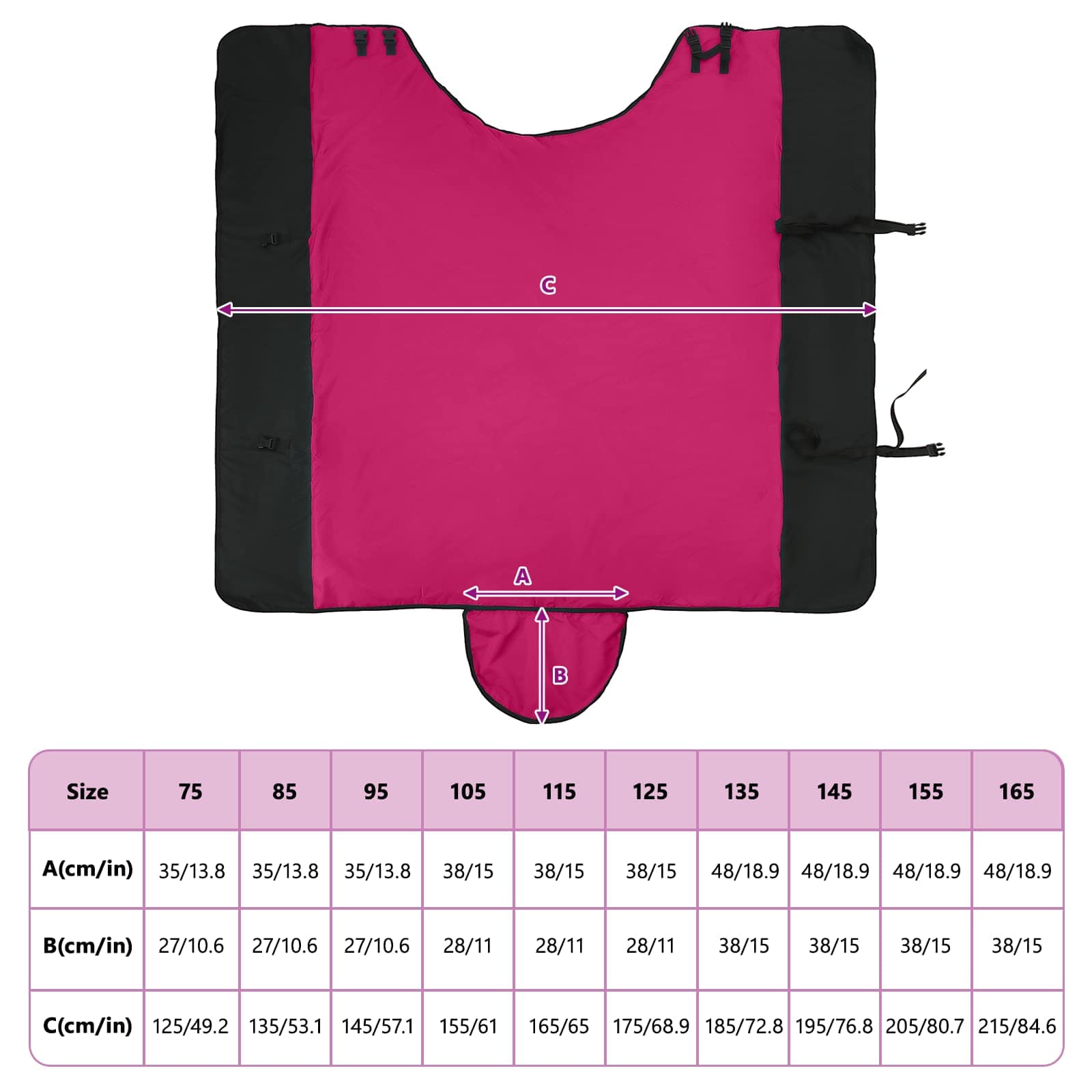 Pferdedecke Dunkelgrün und Schwarz 75 cm Polyester