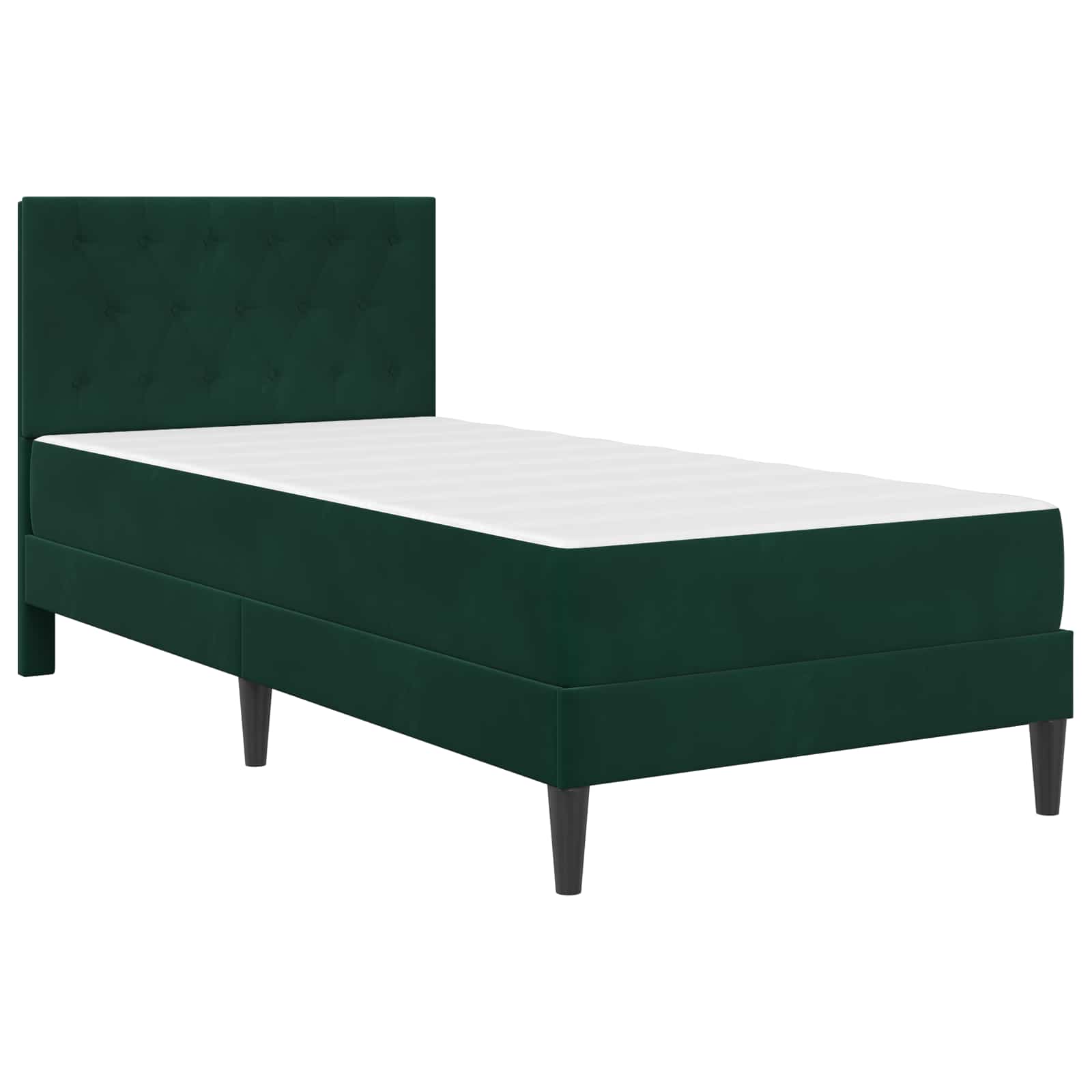 Bettgestell mit Matratze mit Kopfteil Hellgrau 80 x 200 cm Samt