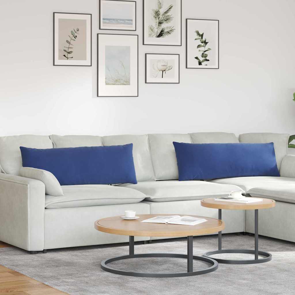 Sofakissen 2 Stück Blau 50 x 30 cm Cordstoff