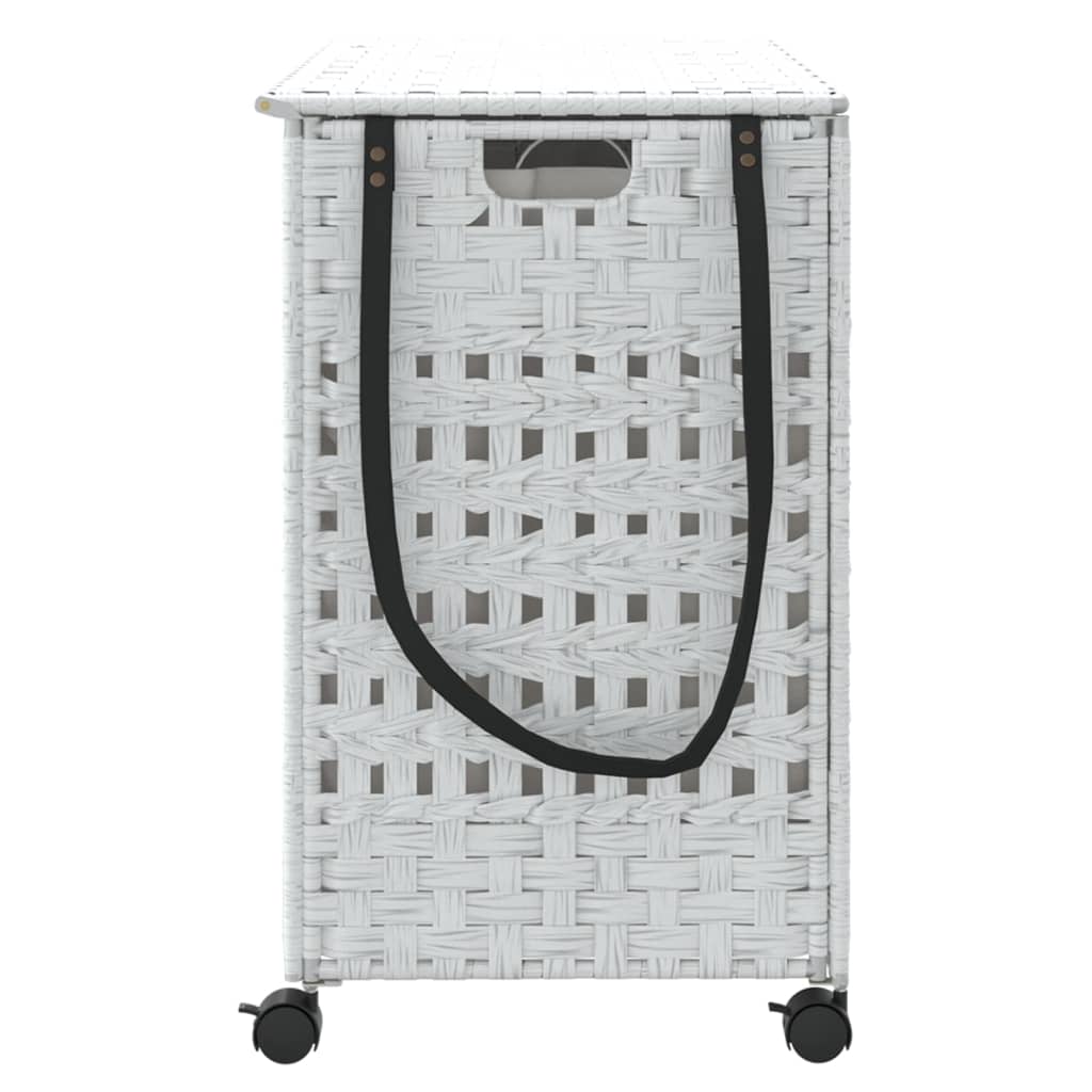 Wäschekorb mit Rollen 66x35x60 cm Rattan