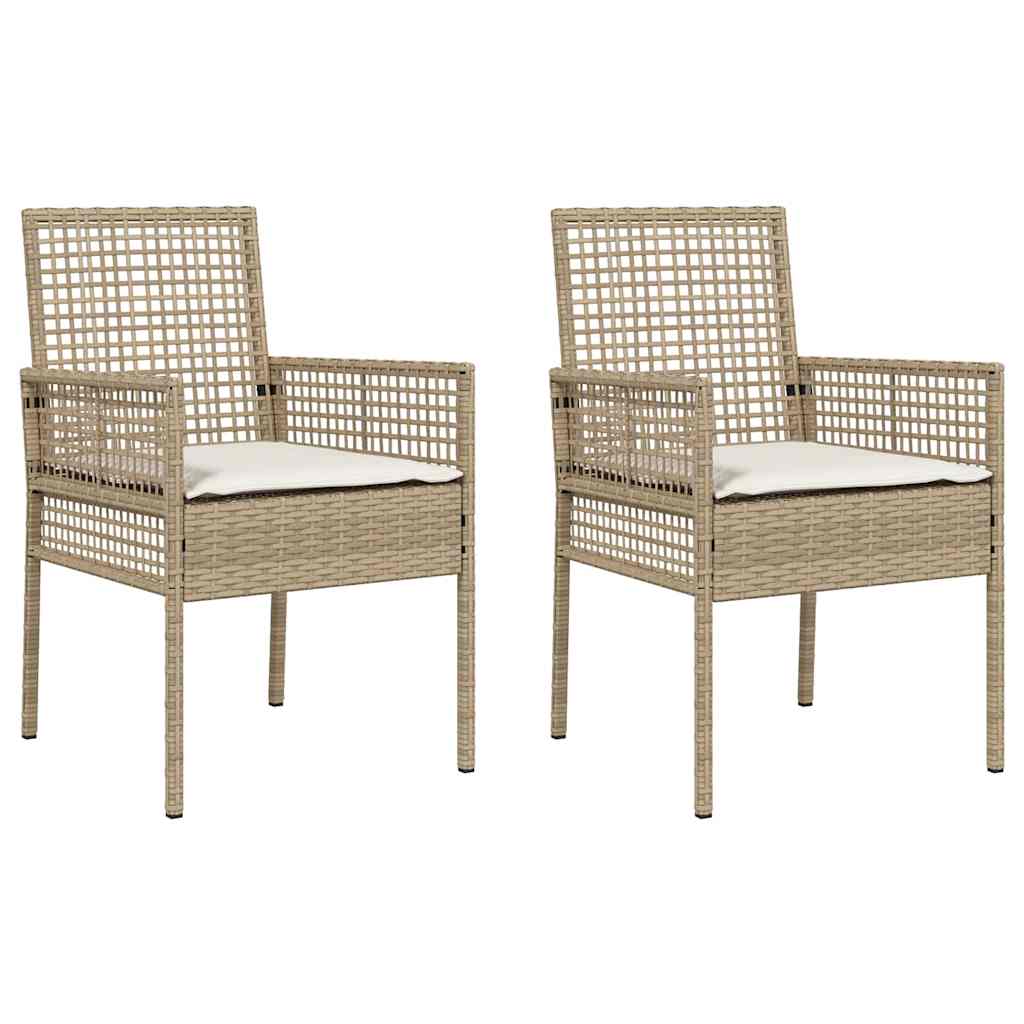 Gartenstuhl 2 pcs Schwarz 55 x 53 x 85 cm Poly-Rattan