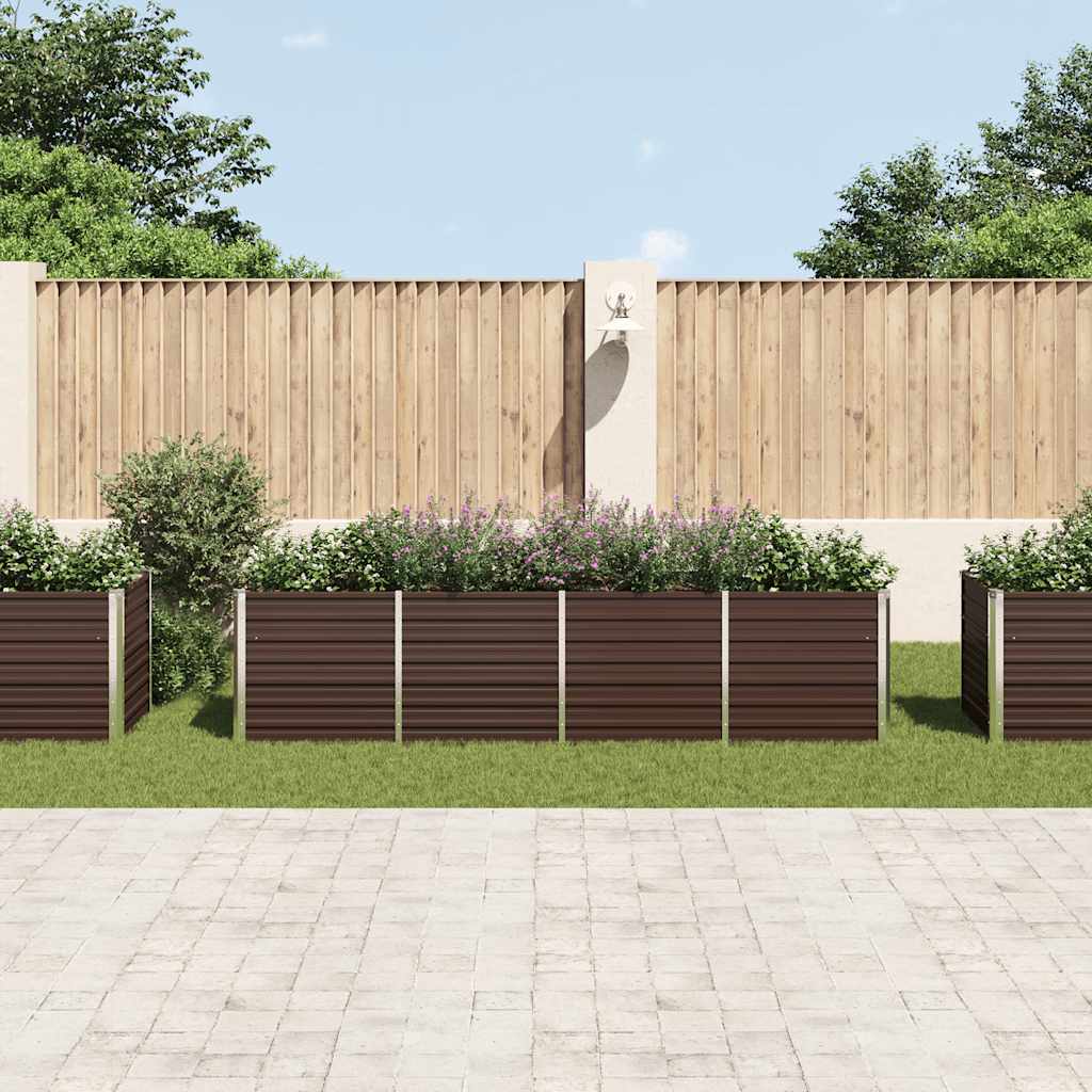 Hochbeet Braun 160 x 80 x 77 cm Verzinkter Stahl