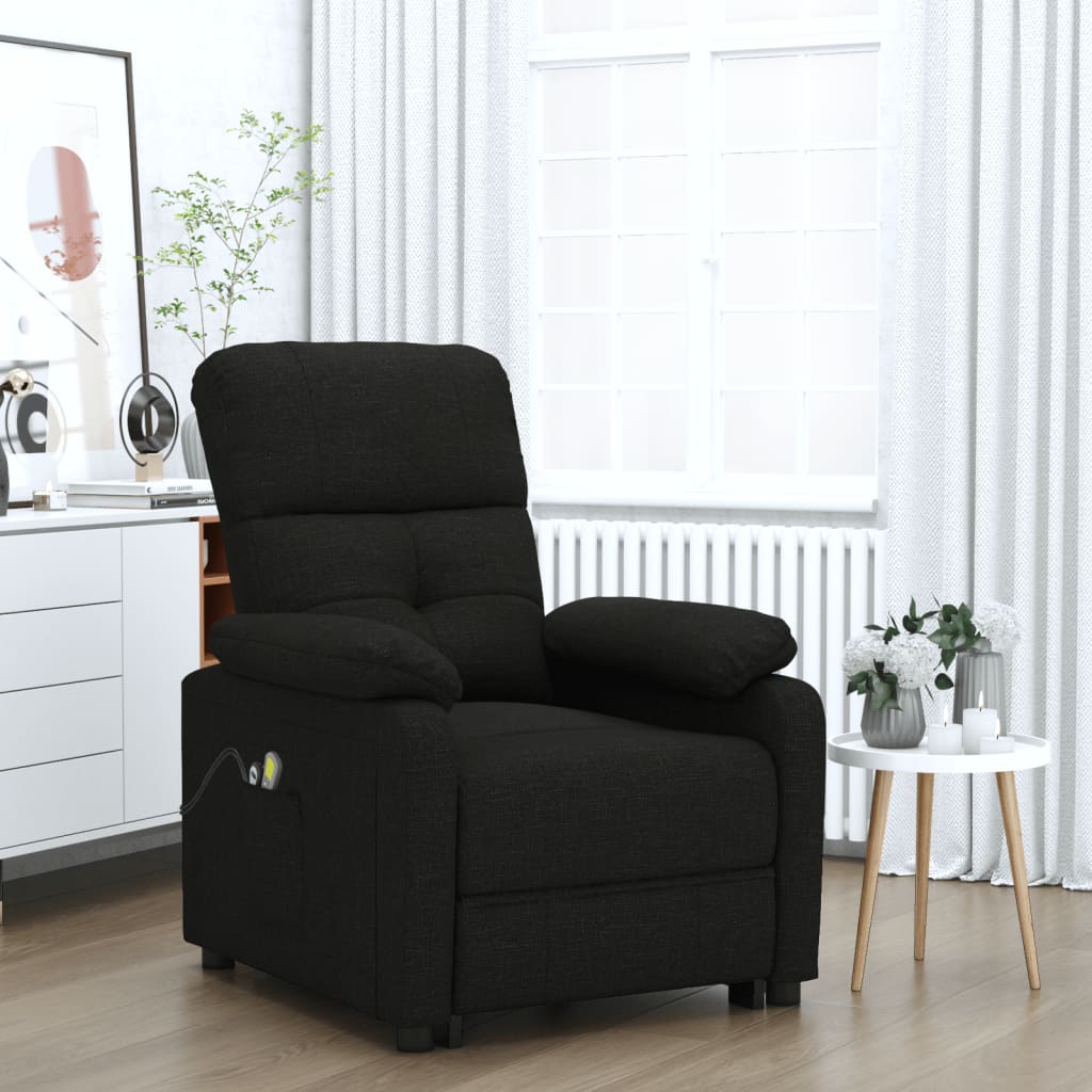 Massagesessel Elektrisch Dunkelgrau Stoff