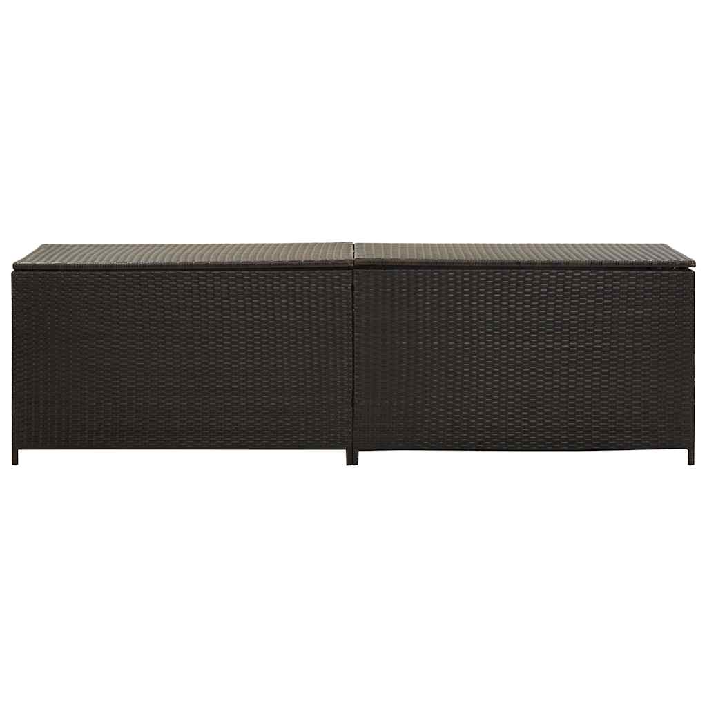Gartentruhe Schwarz 283L Poly Rattan