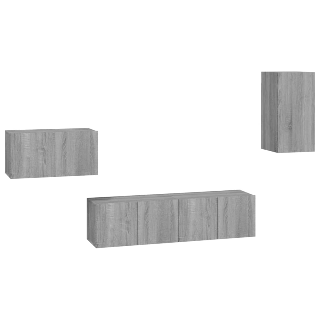 4-tlg. TV-Schrank-Set Sonoma-Eiche Holzwerkstoff