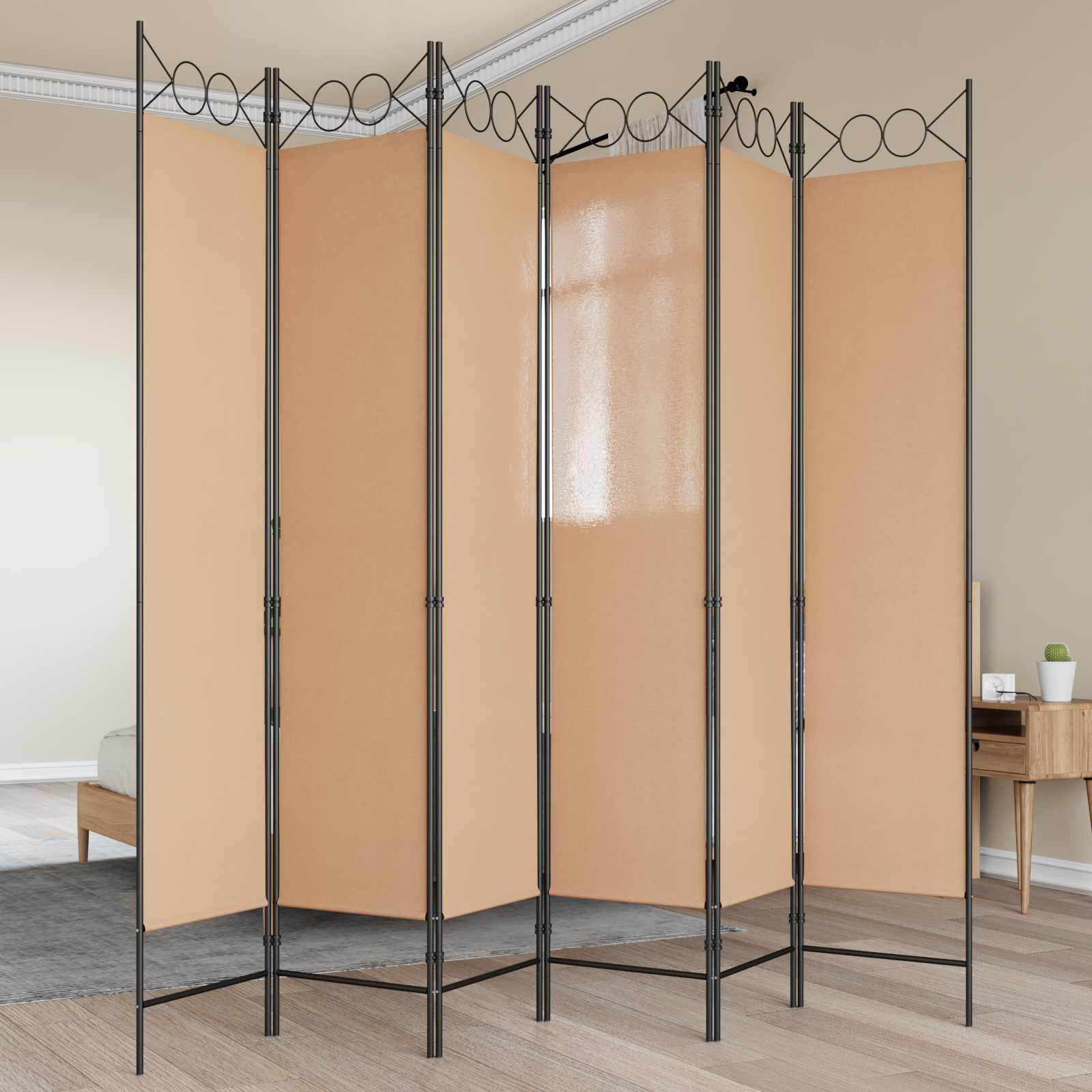 3-teiliger Raumteiler Beige 120 x 200 cm Stoff