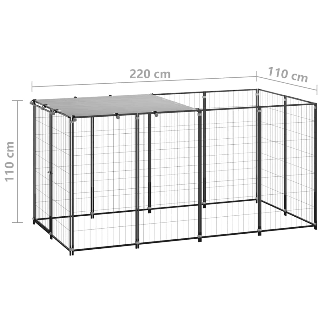 Hundezwinger 110x110x110 cm Stahl Schwarz