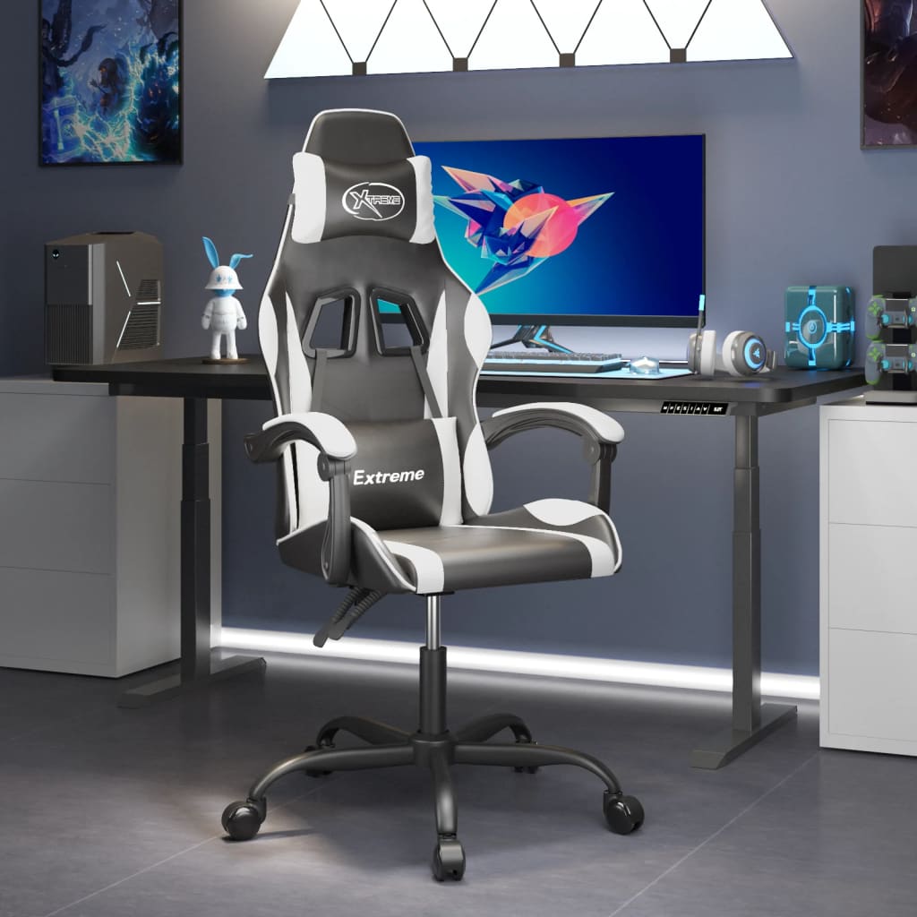 Gaming-Stuhl Drehbar Schwarz und Grün Kunstleder