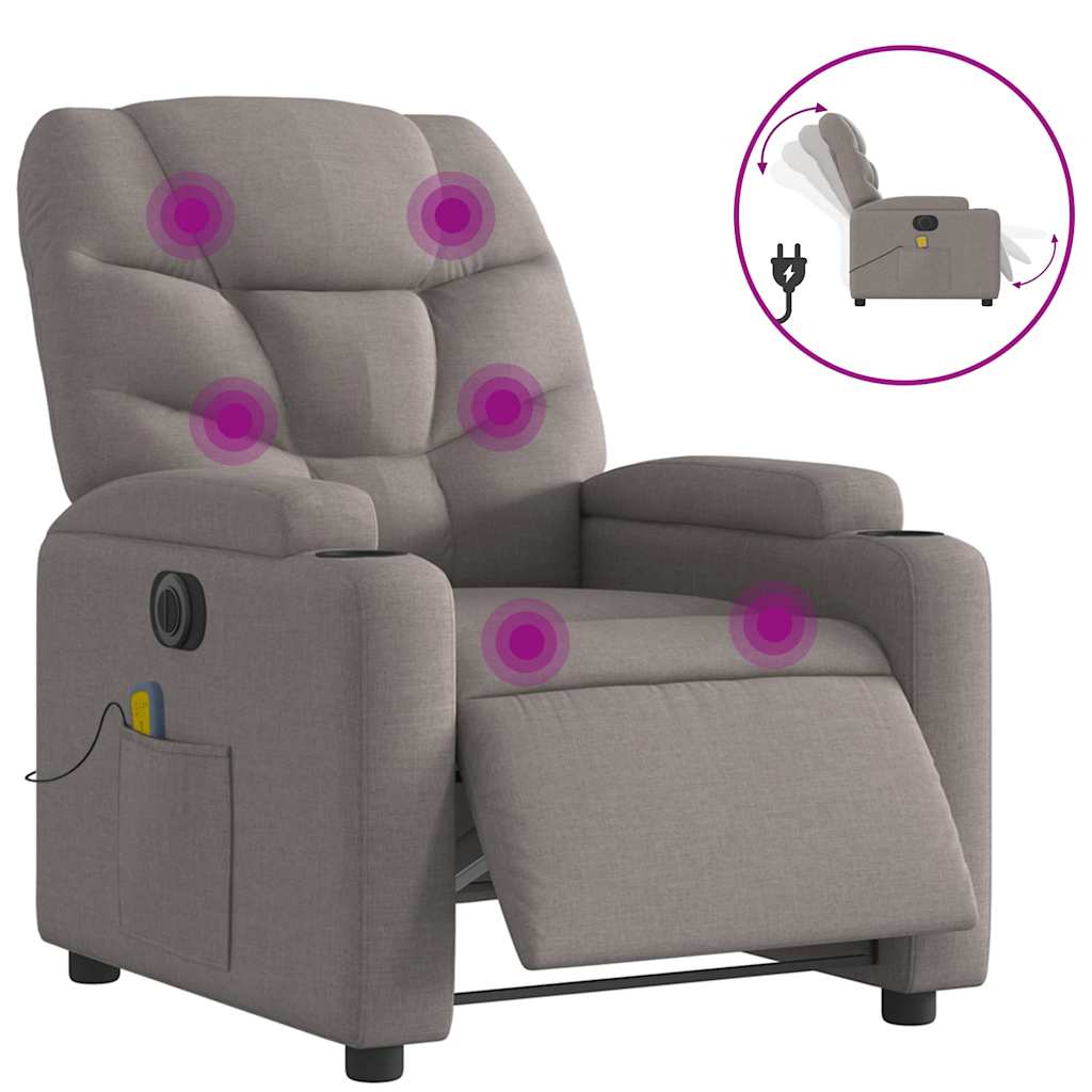 Relaxsessel Elektrisch Dunkelgrau Stoff