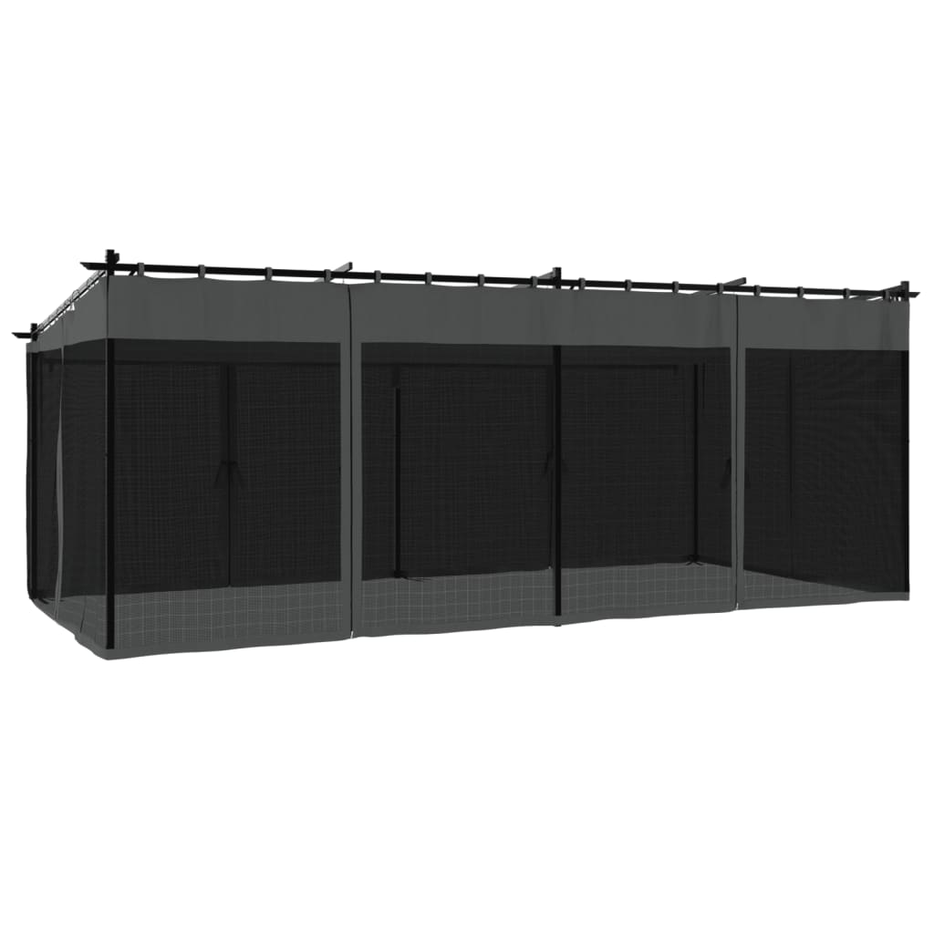 Pavillon mit Netzwände Creme 3x3 m Stahl