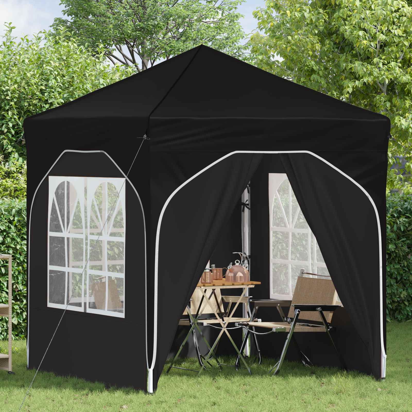 Pop-up Partyzelt 194 x 194 x 245 cm Creme