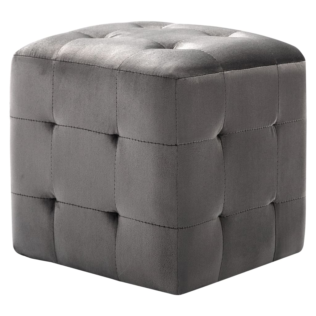 Pouf 2 Stk. Blau 30x30x30 cm Samtstoff