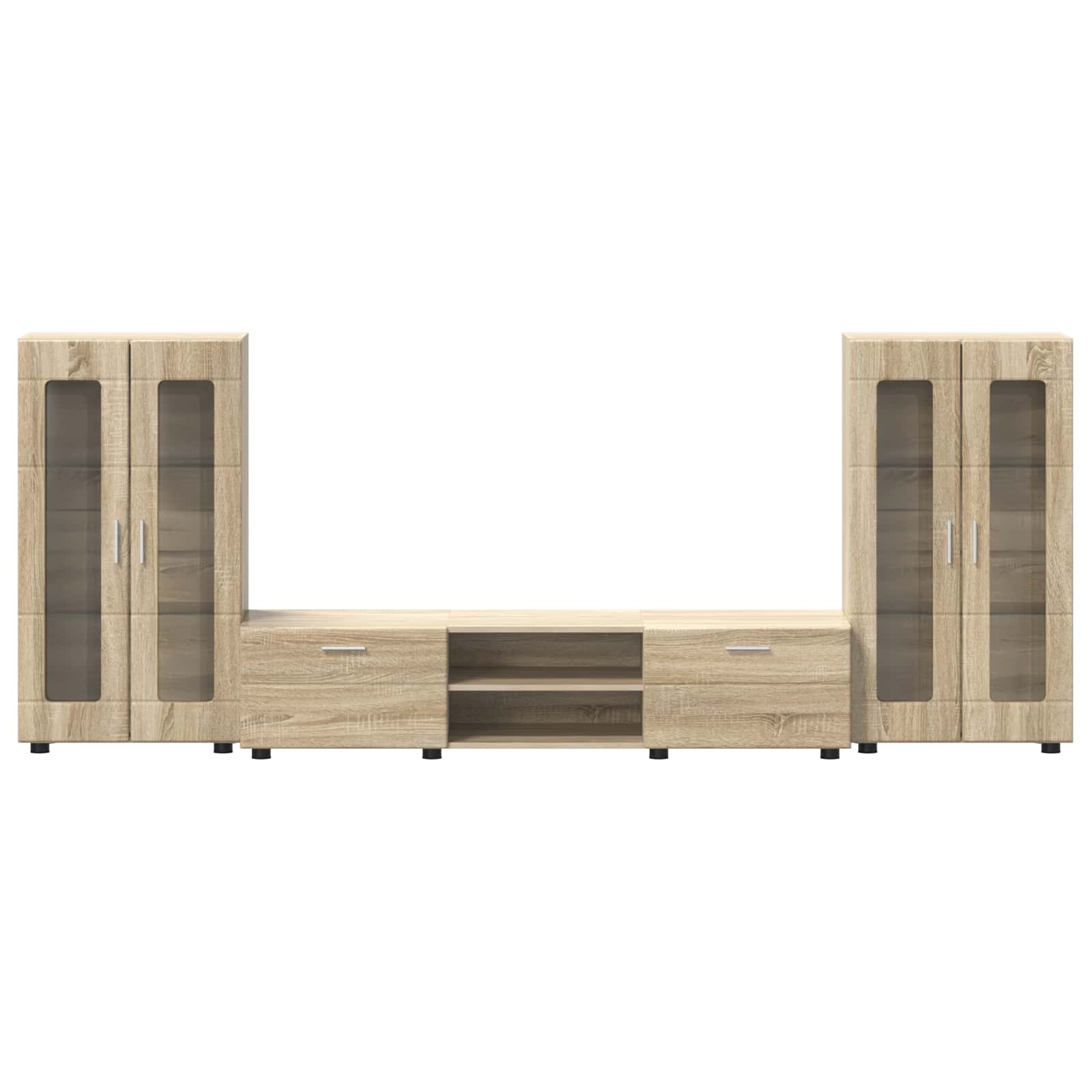 Highboard mit Regal FLORIN Weiß 60 x 35 x 182 cm Holzwerkstoff