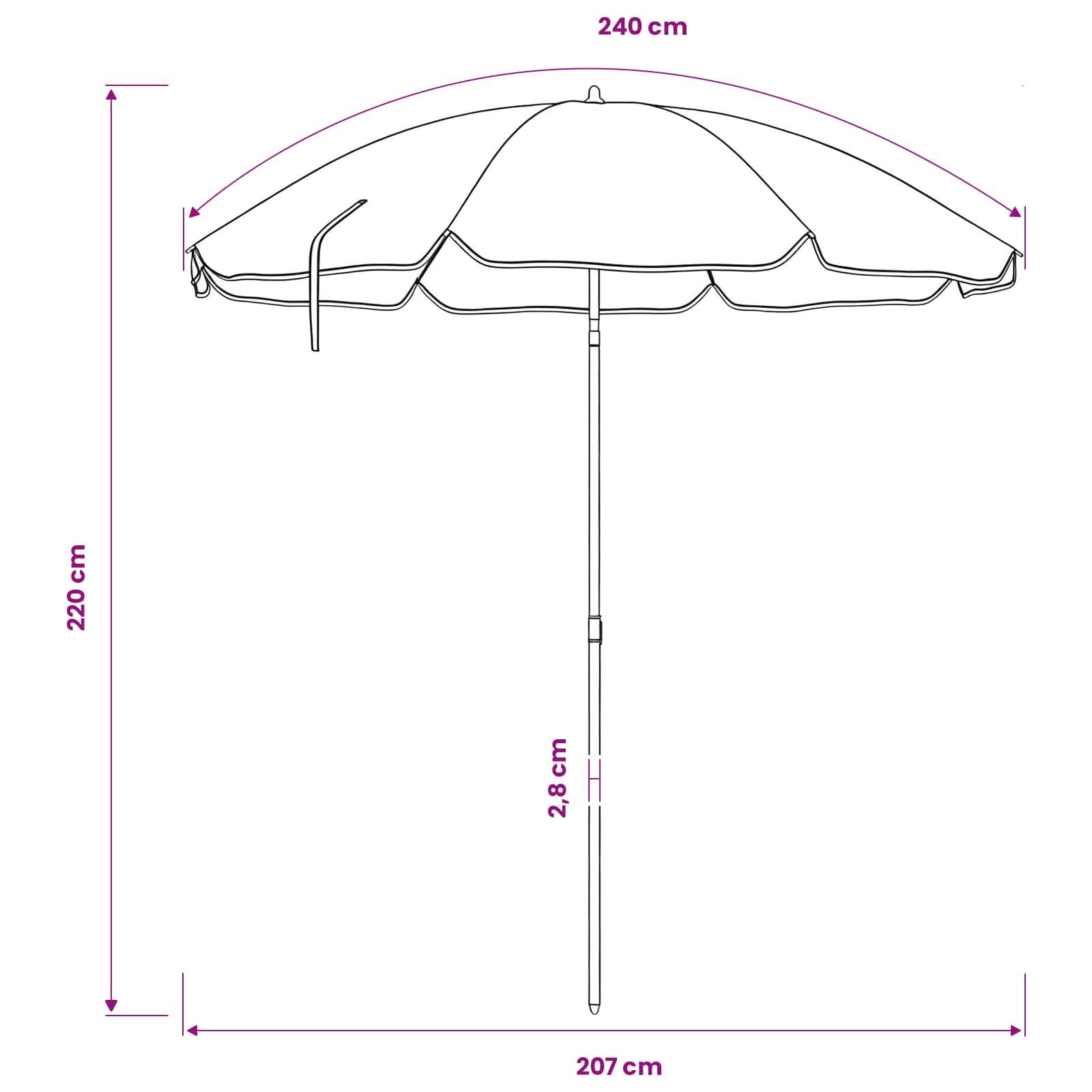 Sonnenschirm mit Stahlmast Sandfarbe 180 cm