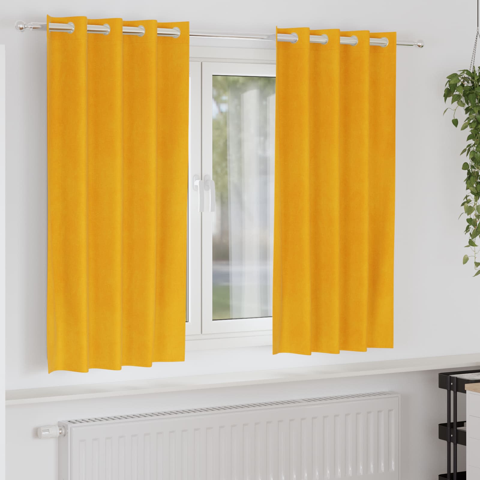 Verdunkelungsvorhänge 2 pcs Schwarz 140 x 140 cm Samt