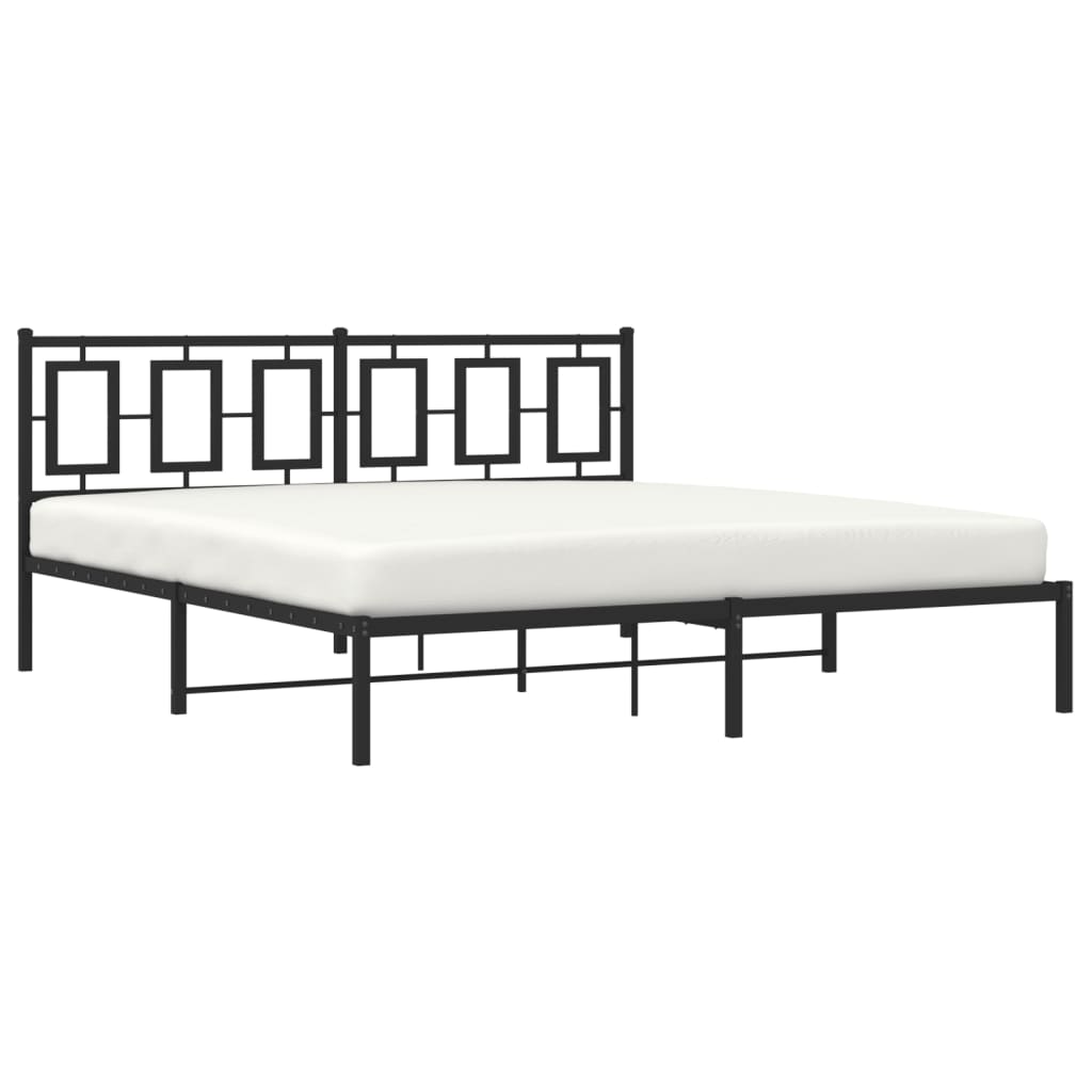 Bettgestell mit Kopf- und Fußteil Metall Weiß 180x200 cm