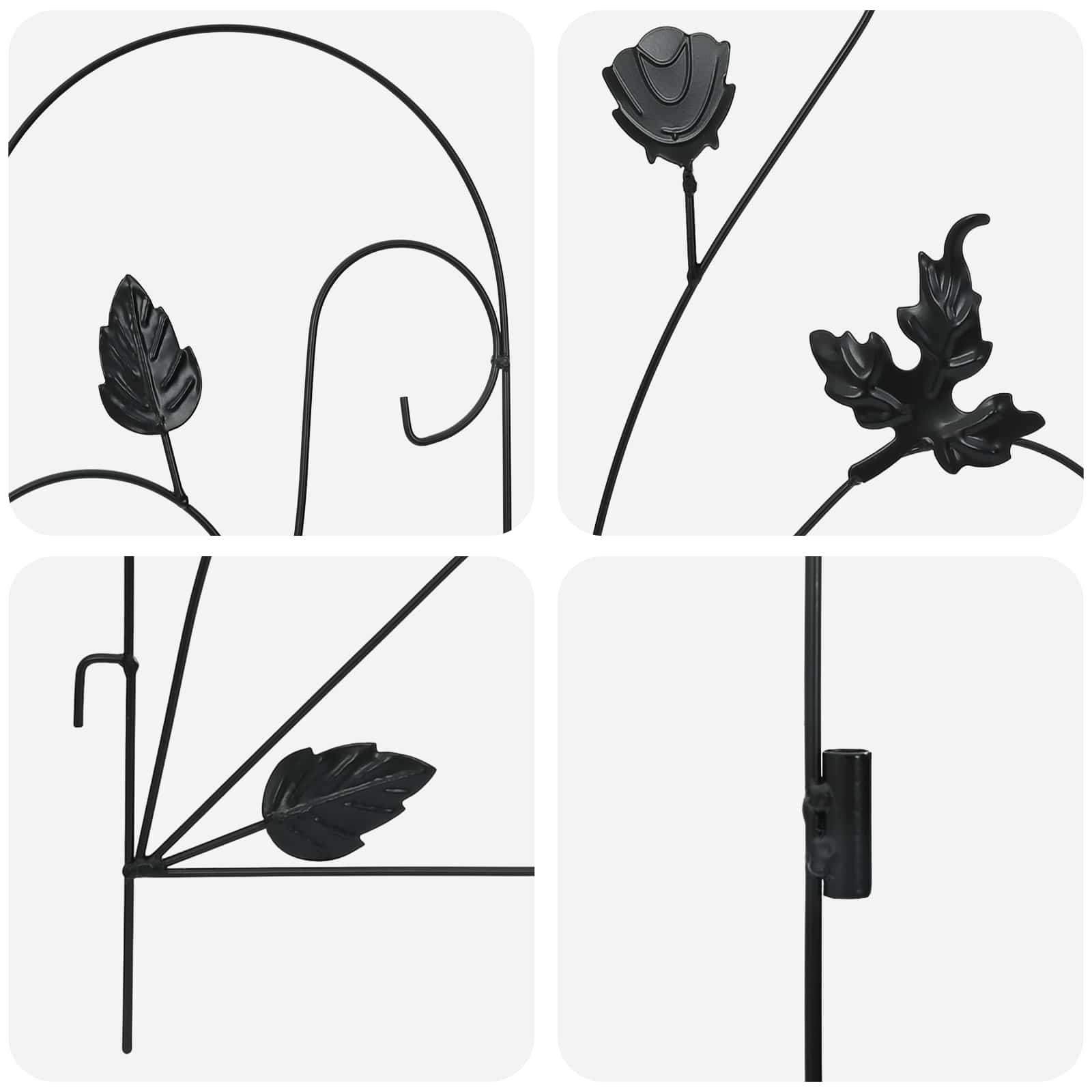 Gartenzaun 5 pcs Schwarz Stahl