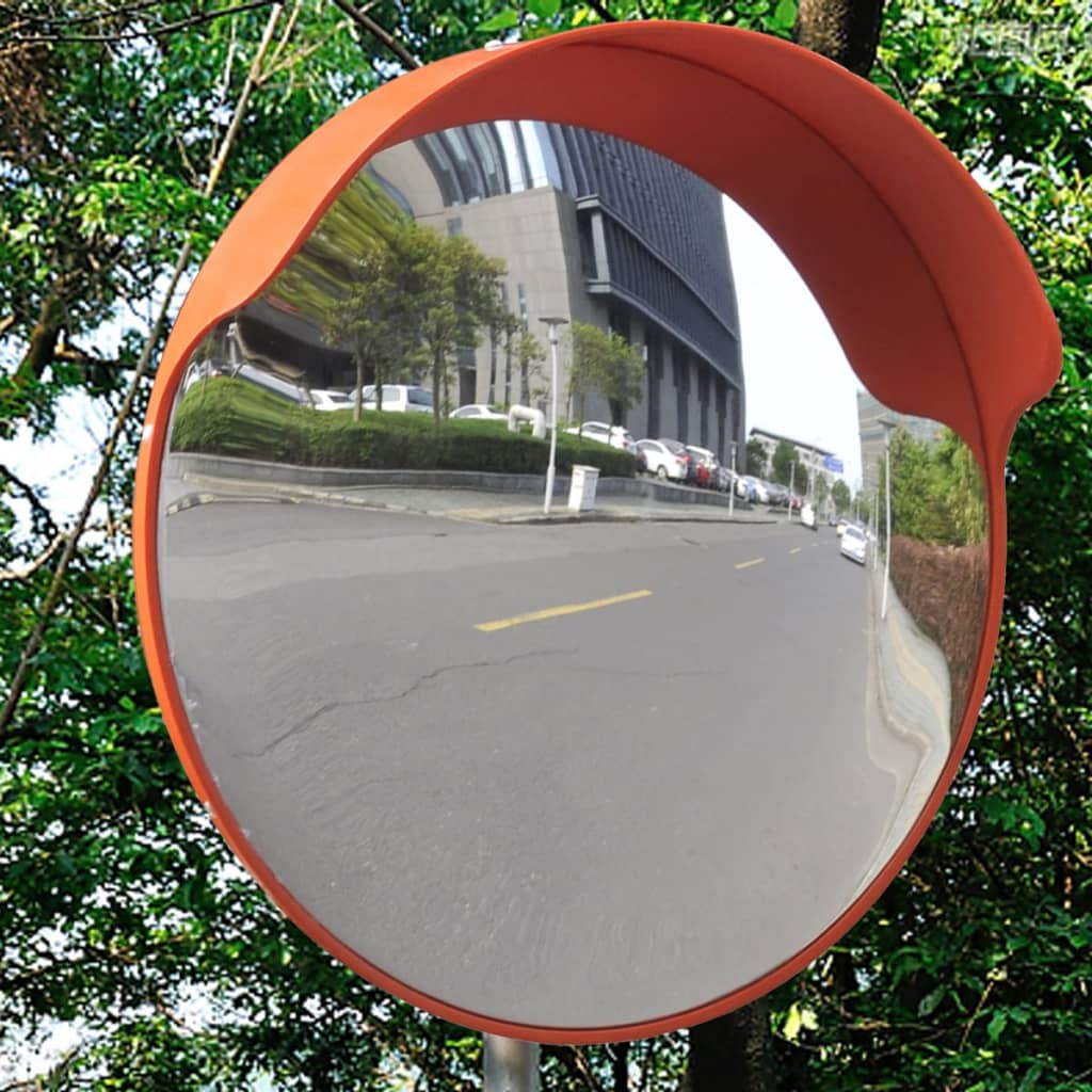 Konvexer Verkehrsspiegel für den Außenbereich Schwarz Ø45 cm Polycarbonat
