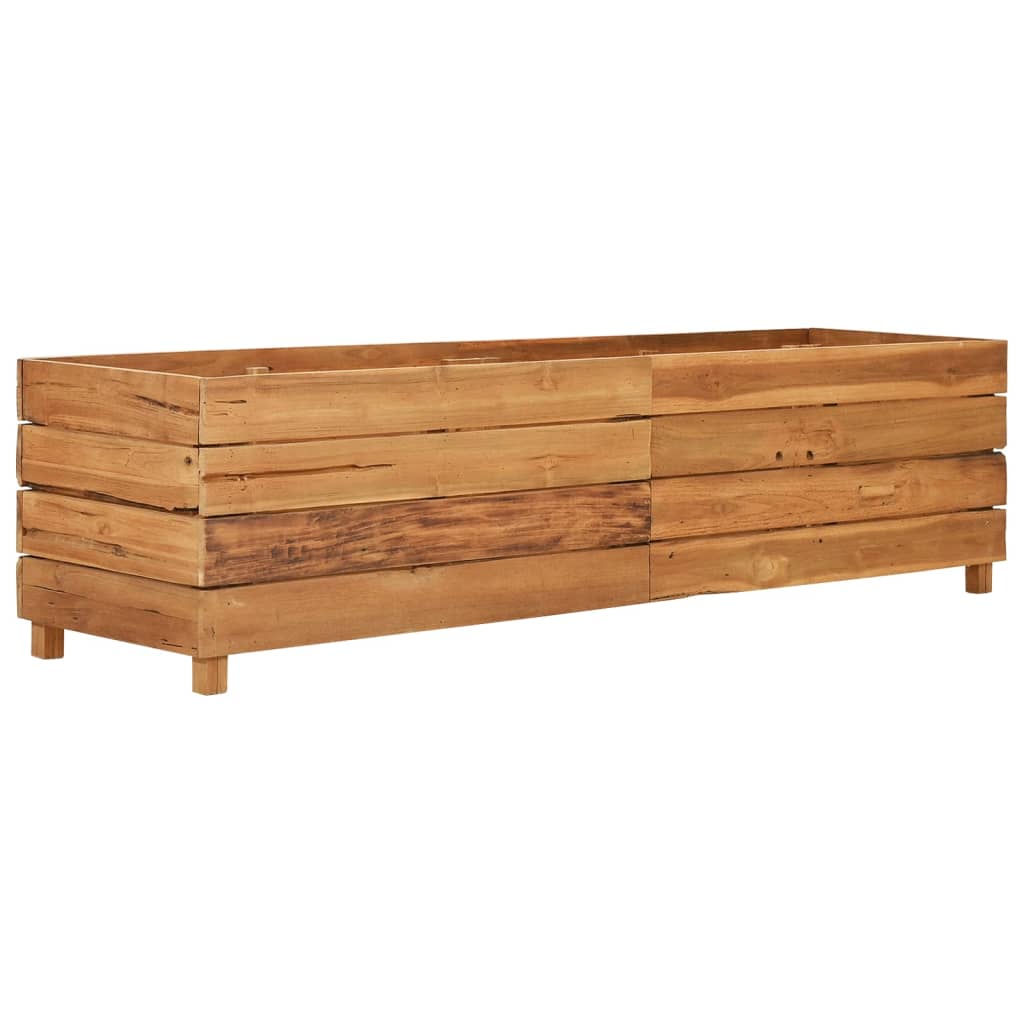 Hochbeet 100x40x72 cm Teak Altholz und Stahl