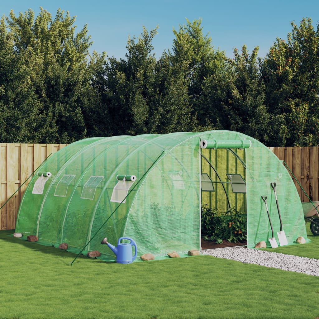 Gewächshaus mit Stahlrahmen Grün 8 m² 4x2x2 m