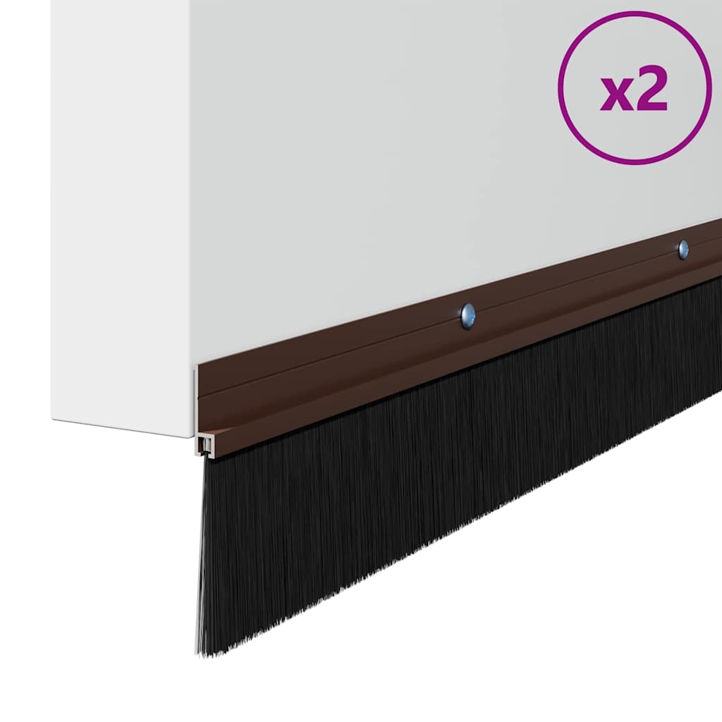 Aufsteck Türbürstendichtungen 2 pcs Braun 100 cm