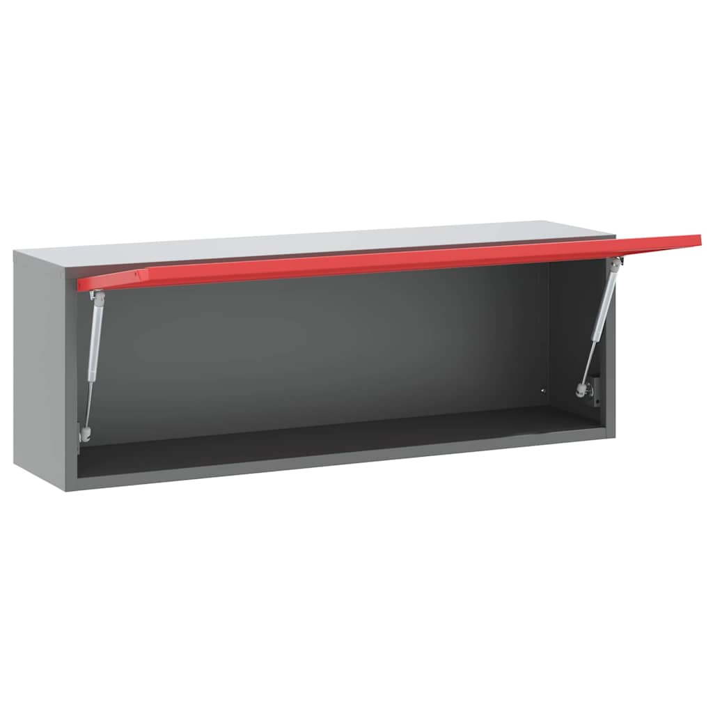 Werkzeugschrank mit Speicher Schwarz und Grau 50 x 25 x 35 cm
