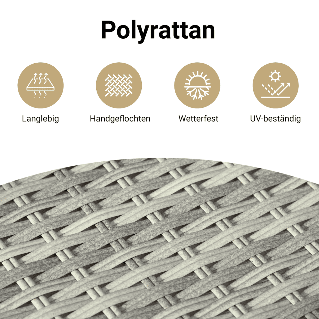 5-tlg. Garten-Sofagarnitur mit Kissen Schwarz Poly Rattan