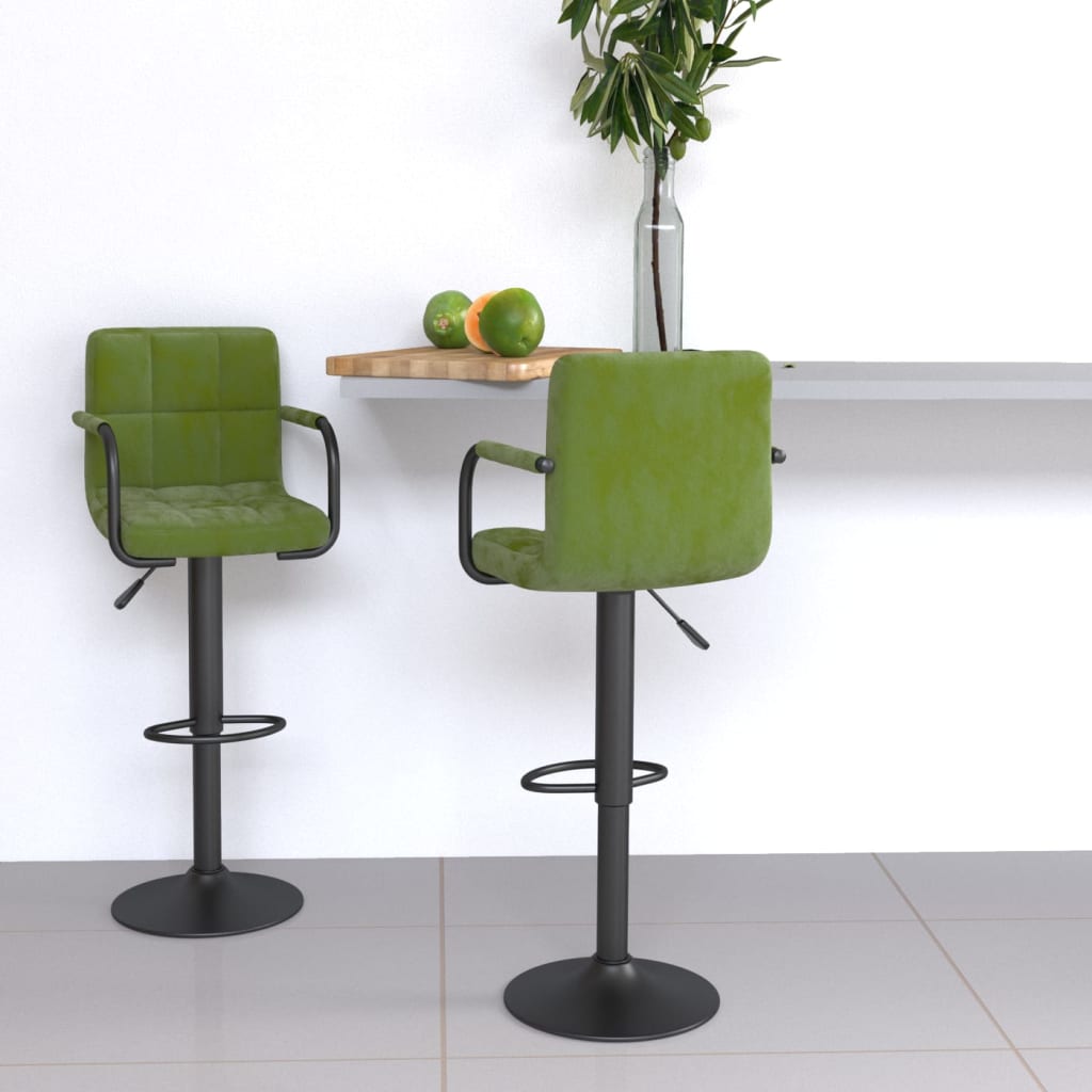 Barhocker 2 Stk. Blau Samt