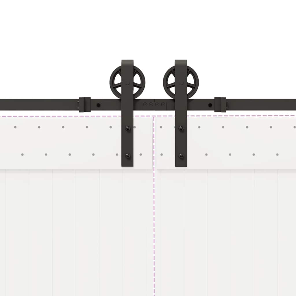 Schiebetürbeschlag-Set 366 cm Stahl Schwarz