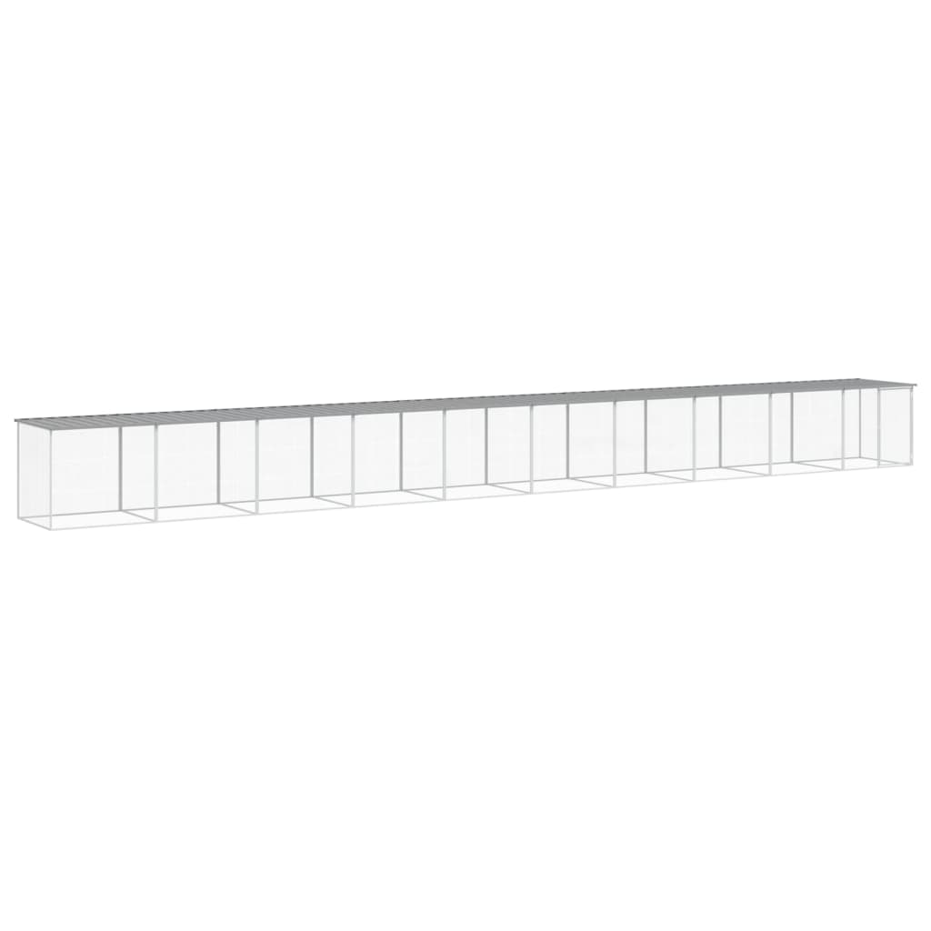 Hühnerkäfig mit Dach Anthrazit 203x98x90 cm Verzinkter Stahl