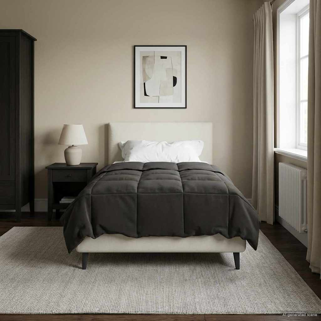 Sommerdecke Gesteppt Anthrazit 135 x 200 cm Mikrofaser