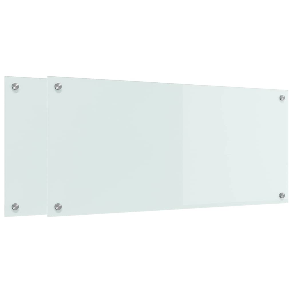 Küchenrückwand 2 pcs Weiß 70 x 40 cm Gehärtetes Glas
