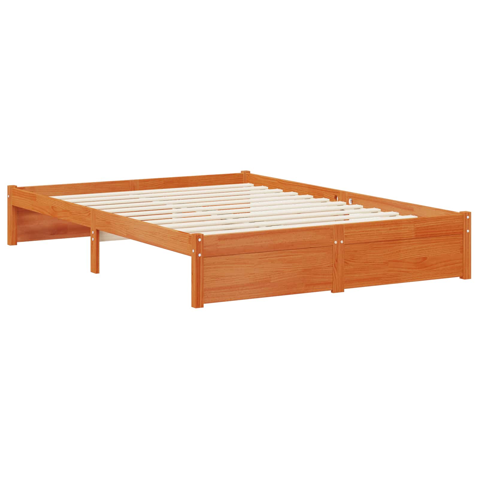 Bettgestell mit Aufbewahrungskopfteil Wachsbraun 150 x 200 cm