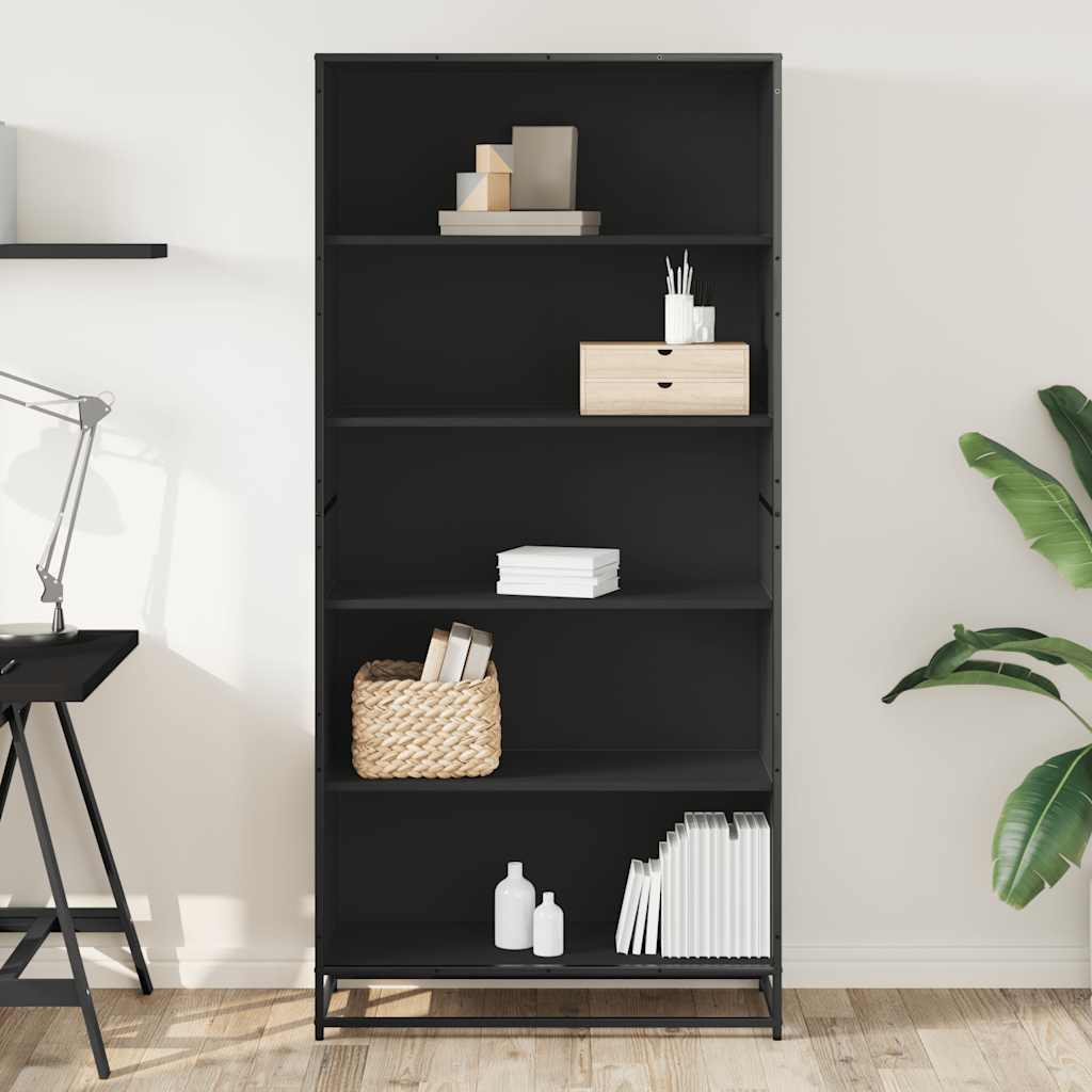 Bücherregal Schwarz 60x35x139 cm Holzwerkstoff
