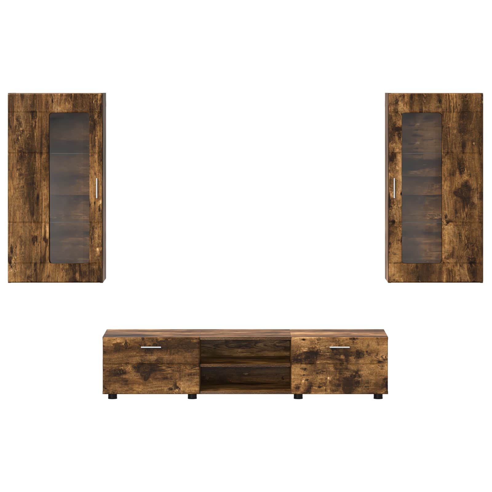 Highboard mit Regal FLORIN Weiß 60 x 35 x 182 cm Holzwerkstoff
