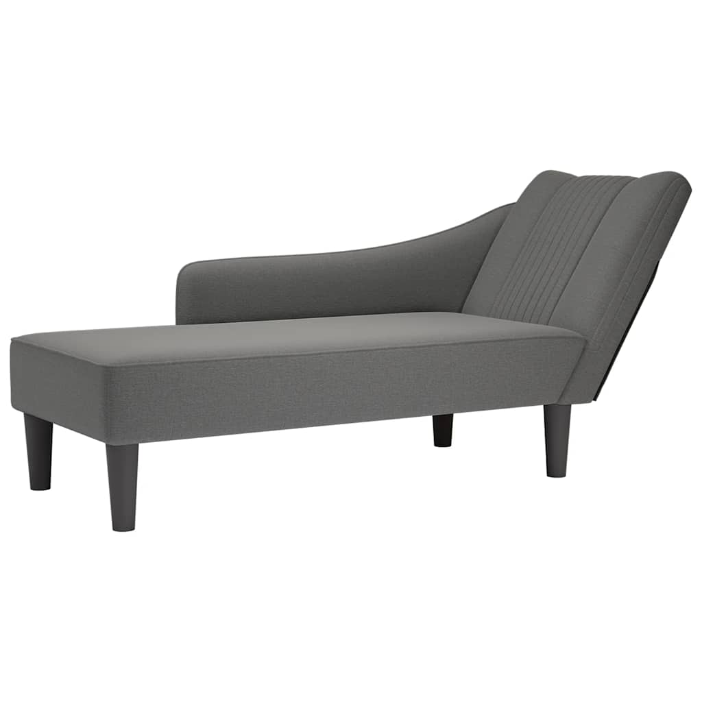 Chaiselongue mit Rechter Armlehne Hellgrau Stoff