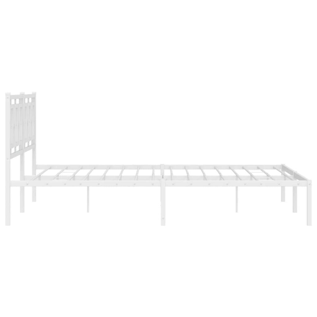 Bettgestell mit Kopf- und Fußteil Metall Weiß 180x200 cm