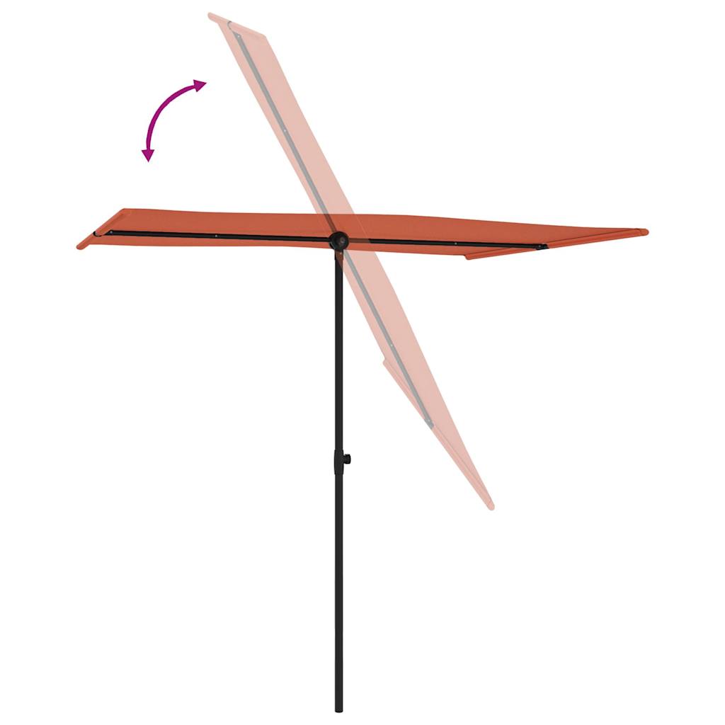 Sonnenschirm mit Aluminium-Mast 180x110 cm Bordeauxrot