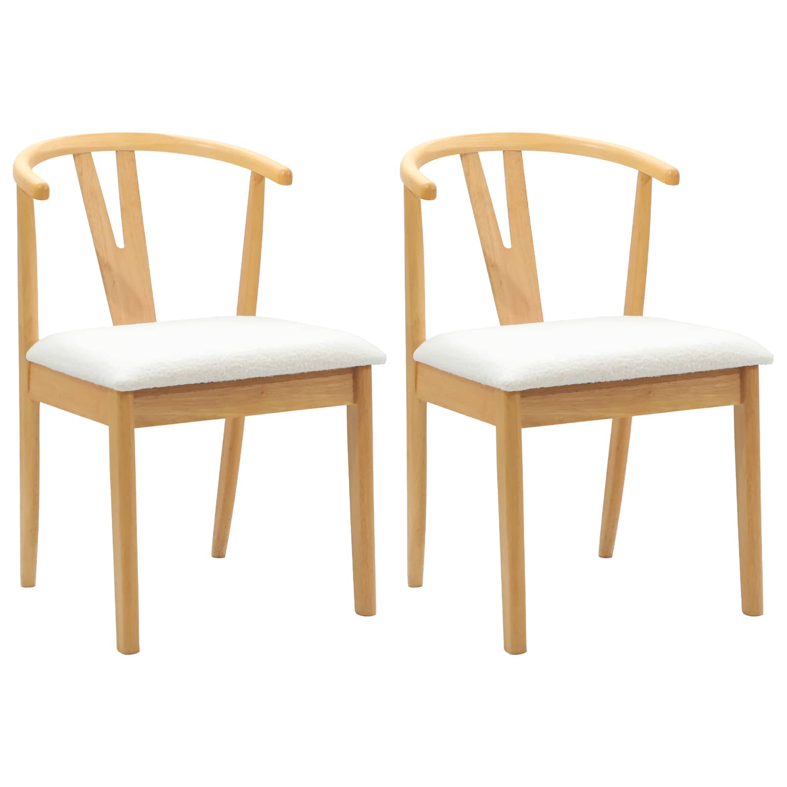 Esszimmerstuhl 2 pcs Hellbraun und hell Massives Gummiholz