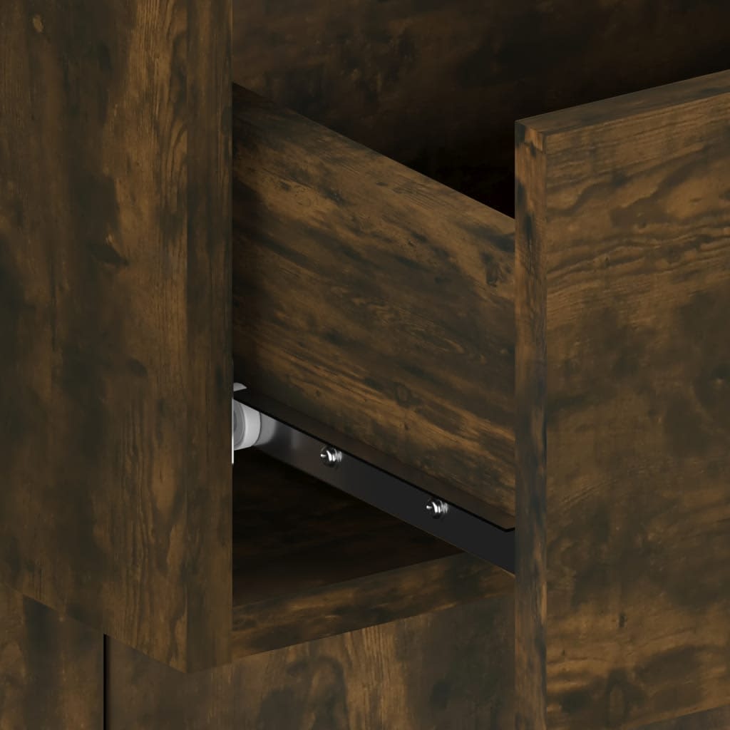 Kopfteil mit Nachttischen Weiß Holzwerkstoff