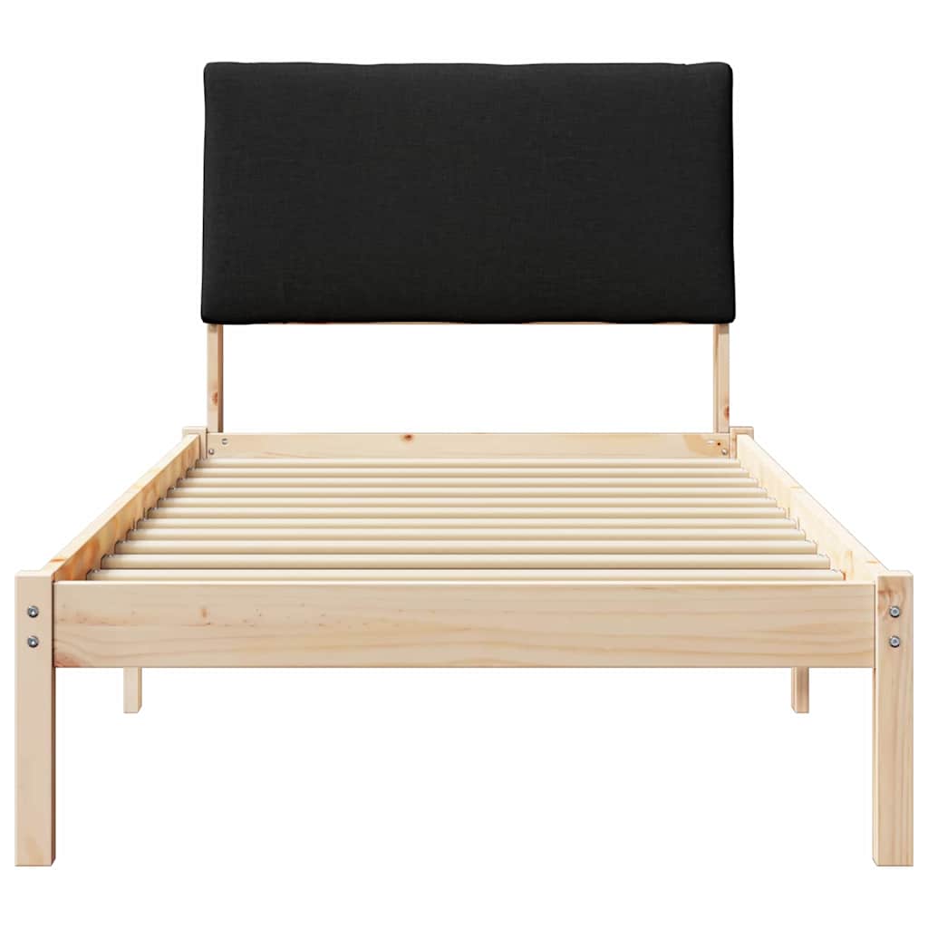 Bettgestell Braun und hellgrau 200 x 200 cm Massivholz Kiefer