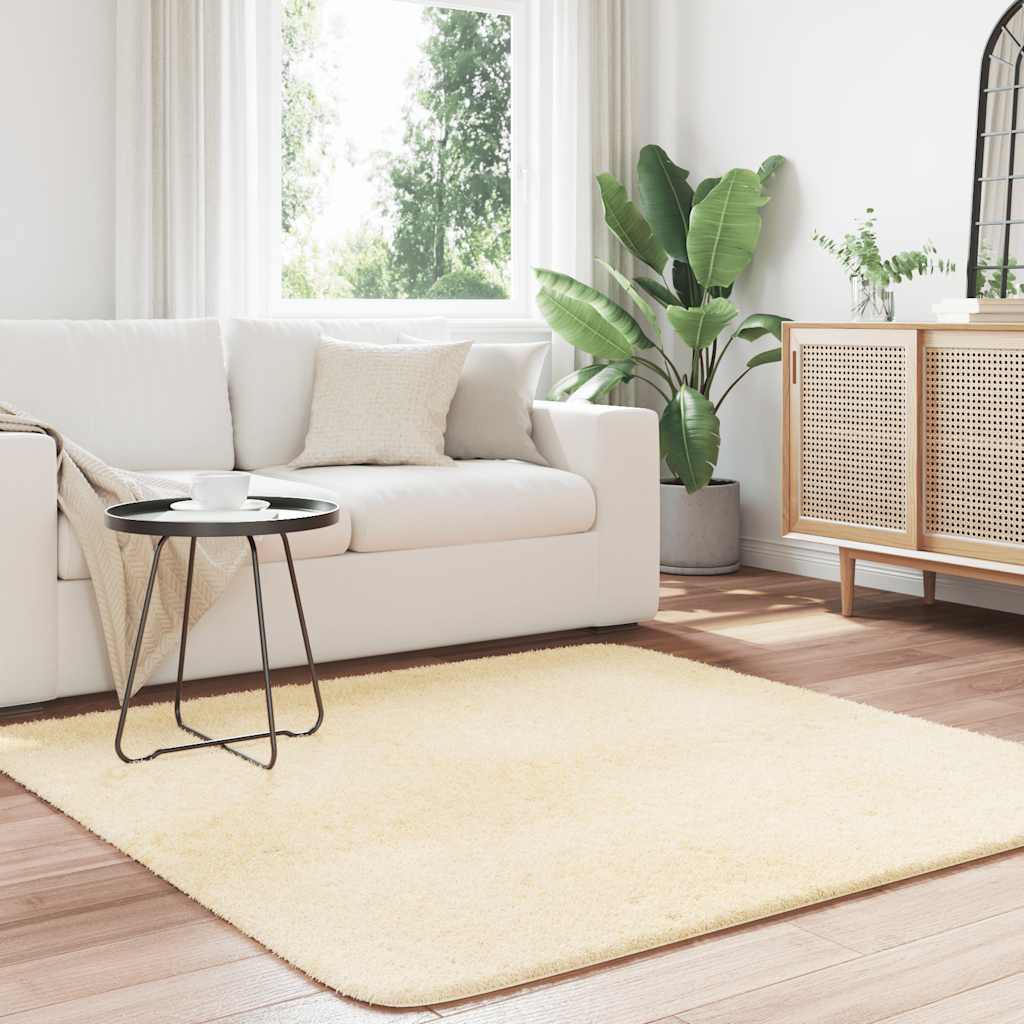 Teppich Shaggy Hochflor NAVARRA Beige 60x100 cm Polyester