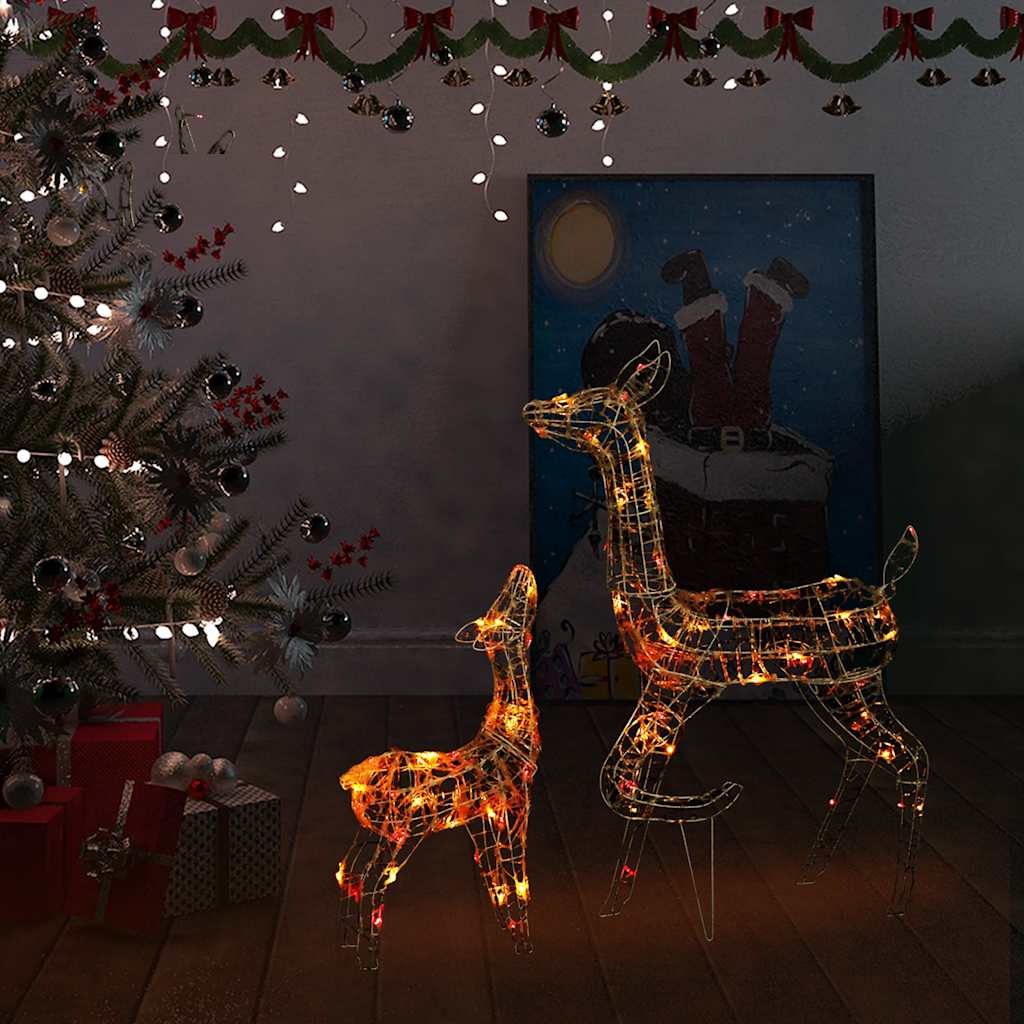 LED-Rentier-Familie Weihnachtsdeko Acryl 160 LED Warmweiß